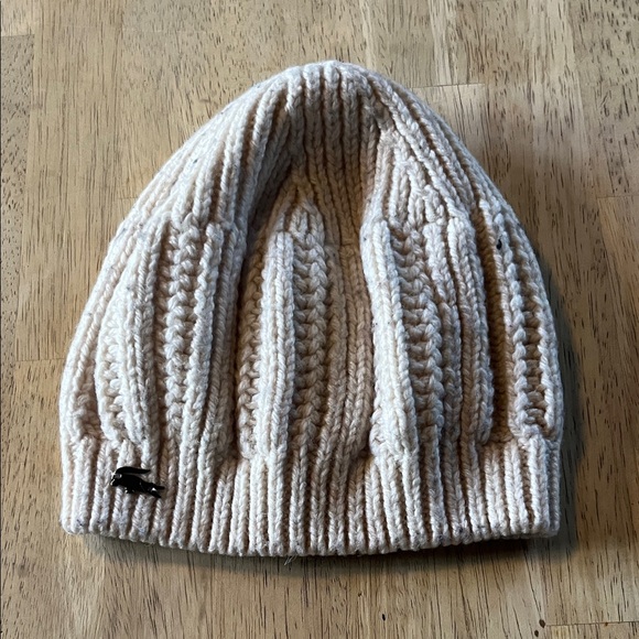 Lacoste Beige Knit Hat